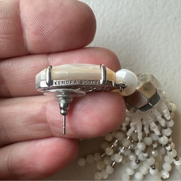 Kendra Scott Dove Tassel Statement Earrings in White Silver Dove - Picture 3 of 6